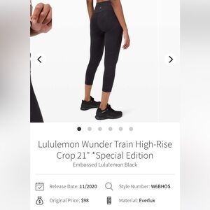 Lululemon wunder train 21” special ed*